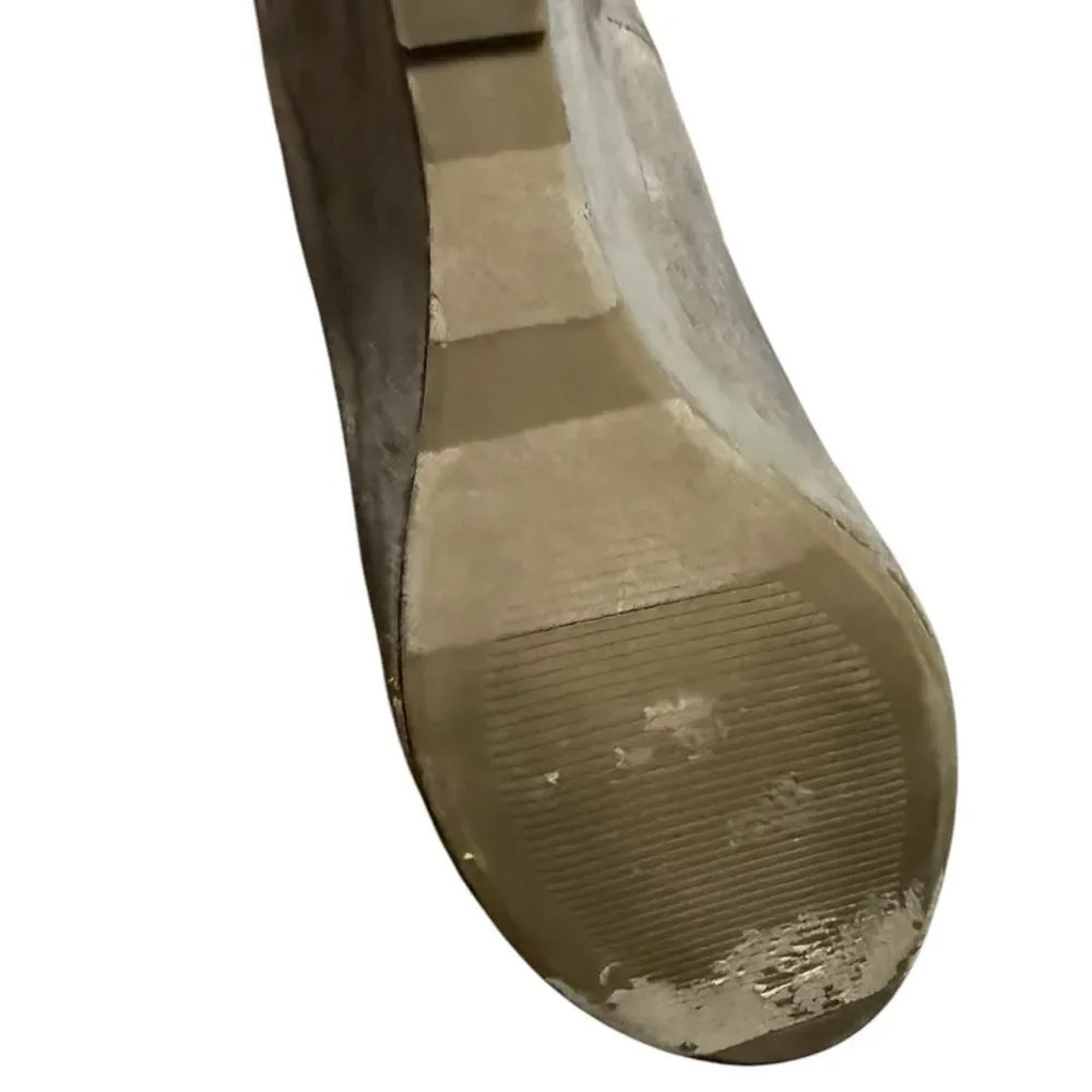 APT 9 Kensington Taupe Faux Suede Wedge Pumps Size 6.5M Platform Heel